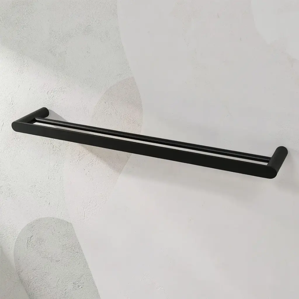[40035] Rushy Black Double Towel Rail 600mm