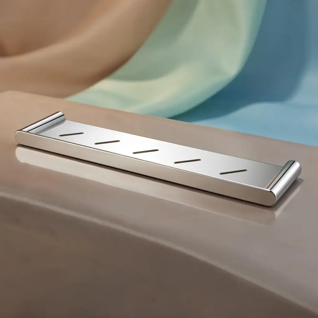 [40058] Rushy Chrome Round Stainless Steel Shelf