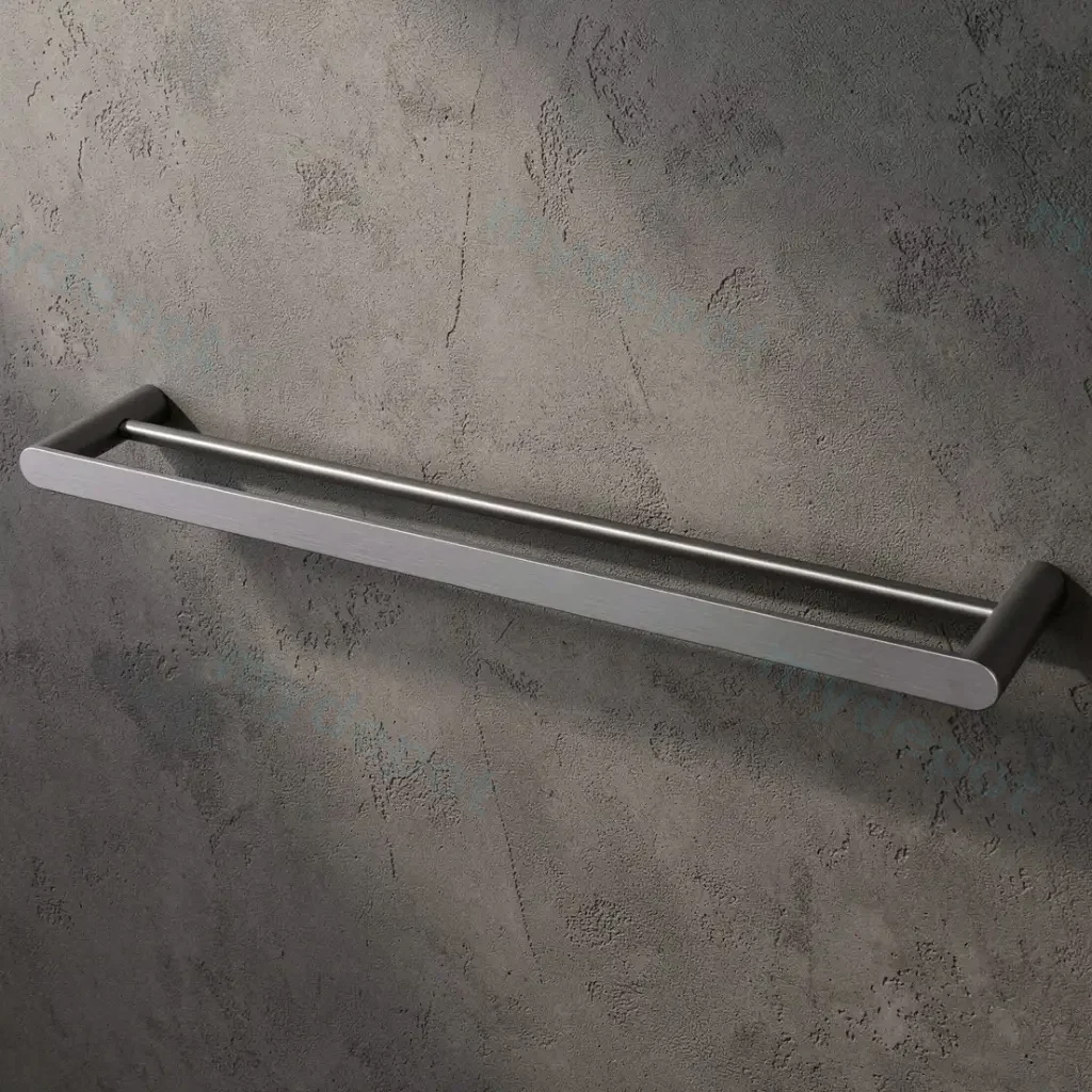 Rushy Gun Metal Grey Double Towel Rail 600mm
