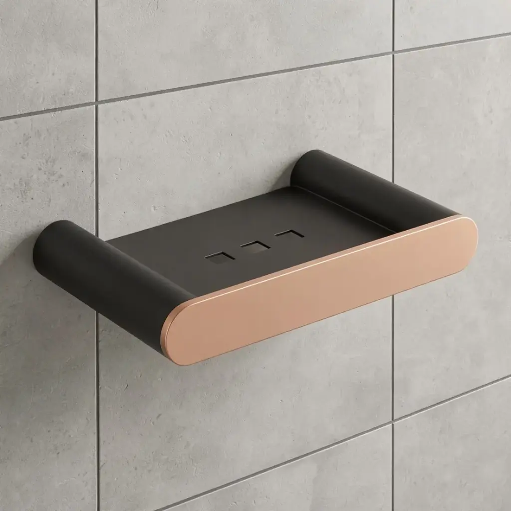 [41365] Rushy Rushy Black & Rose Gold Soap Dish Holder