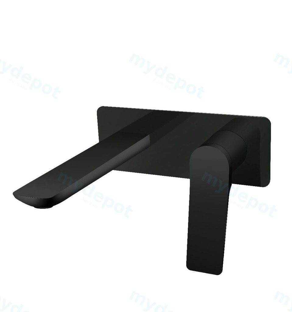 Rushy Square Black Wall Mixer with Spout(Color Up)(With Extension)
