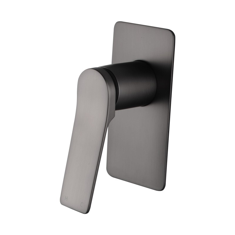 [40020] Rushy Square Brushed Gun Metal Grey Built-in Shower Mixer(Brass)