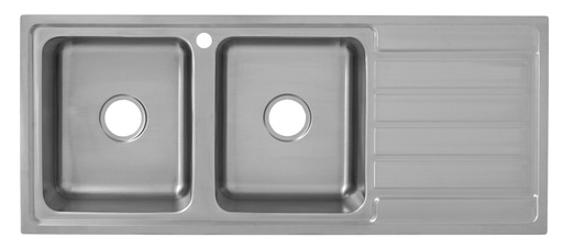 [43045] Seto Double Bowl Single Drainer Sink 1200x500x200mm Left Hand Bowl (304 Stainless Steel）