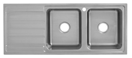 Seto Double Bowl Single Drainer Sink 1200x500x200mm Right Hand Bowl (304 Stainless Steel)