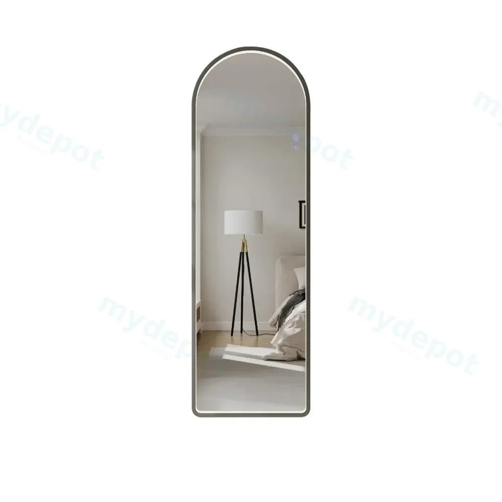 Saga Series 500x1600mm Gun Metal Arch LED Mirror