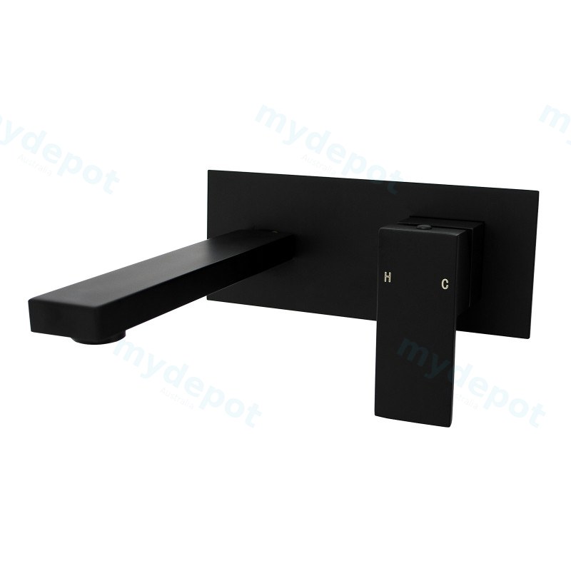 Sera Black Bathtub/Basin Wall Mixer With Spout