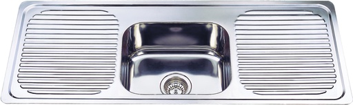 Single Bowl Double Drainer Sink Abovemount One Tap Hole 1180 x 480mm(304 Stainless Steel)