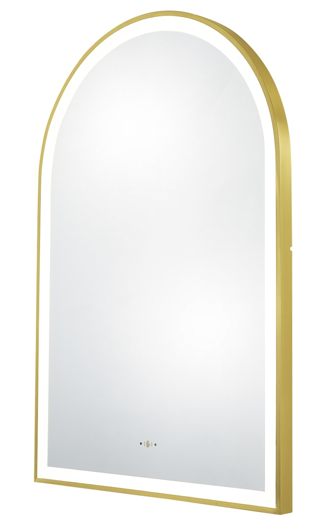 [55959] Size: 600(W)*900mm(H) Brushed Gold Ellips Framed LED Mirror