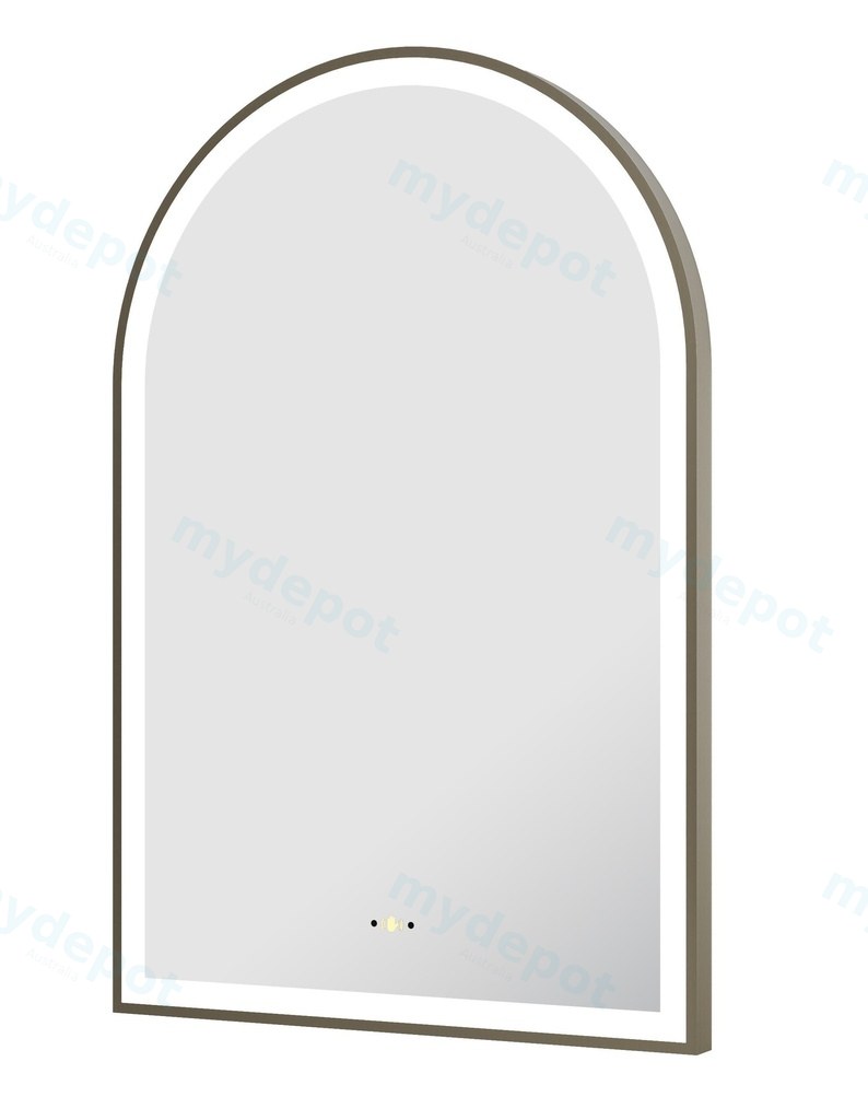 Size: 600(W)*900mm(H) Gun Metal Ellips Framed LED Mirror