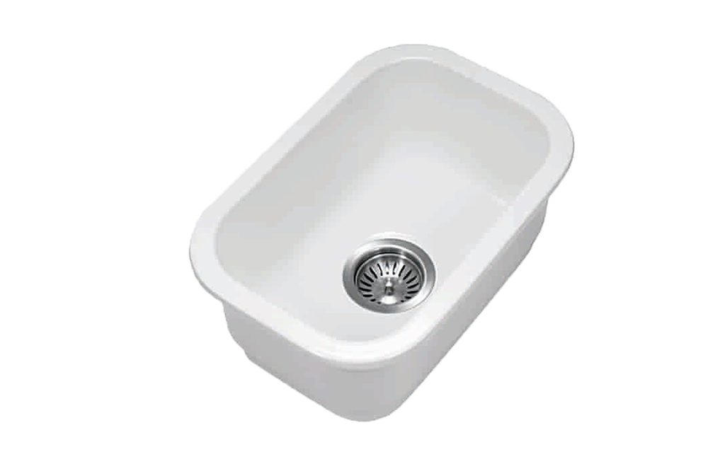 [56044] Size:330*483*184mm Gloss White Elba Fine Fireclay Bar Sink Grid And Waste Included