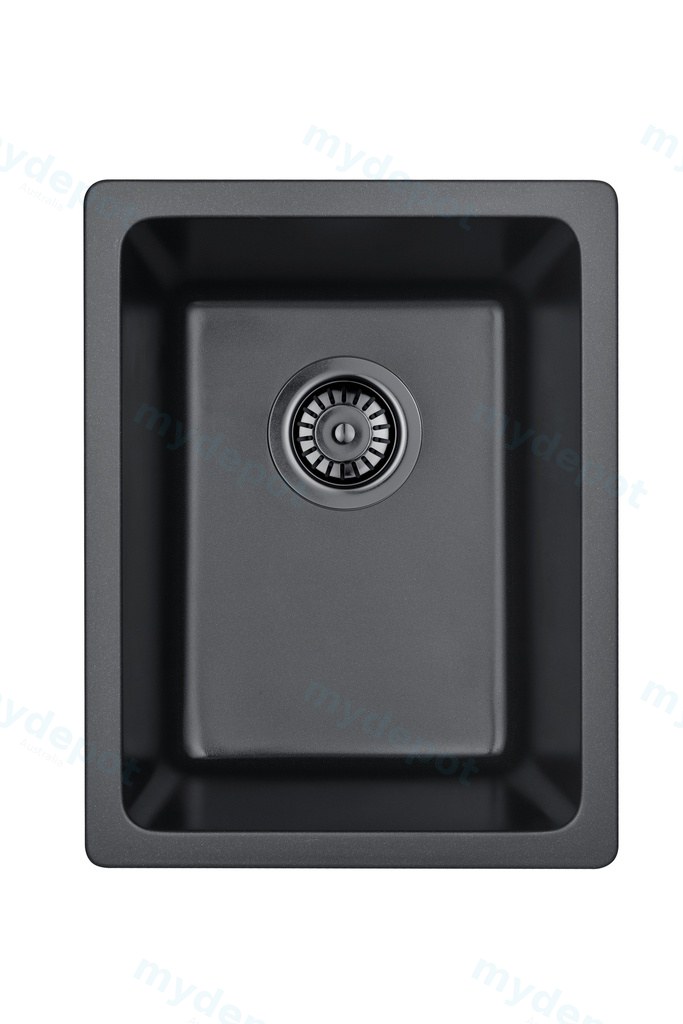 Size:350*450*235mm Bowl:400X300X235mm Matte Black Crete Granite Sink Single Bowl