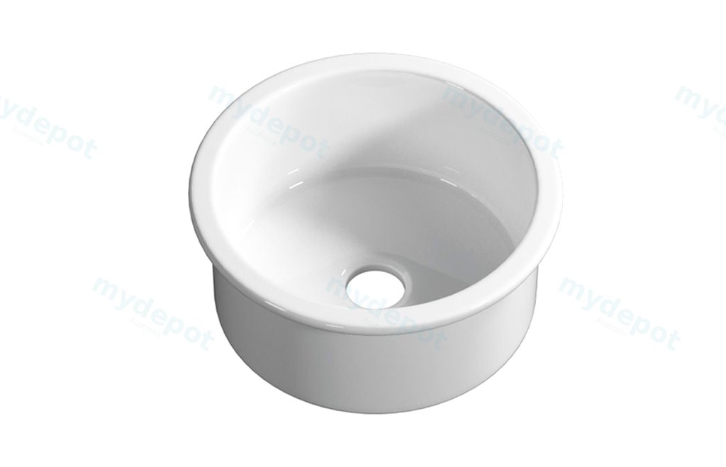 [56043] Size:460*460*232mm Gloss White Elba Fine Fireclay Bar Sink Grid And Waste Included