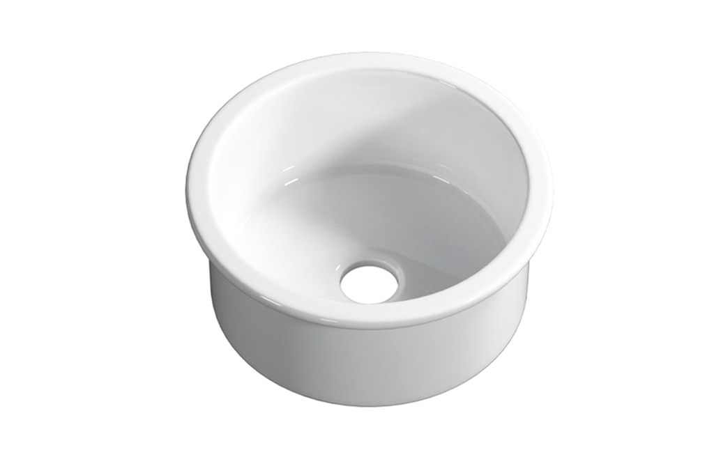 [56043] Size:460*460*232mm Gloss White Elba Fine Fireclay Bar Sink Grid And Waste Included