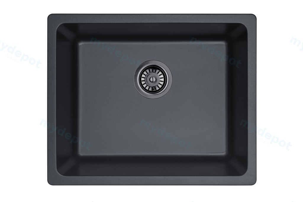 [55987] Size:550*450*235mm Bowl:499X399X235mm Matte Black Crete Granite Sink Single Bowl