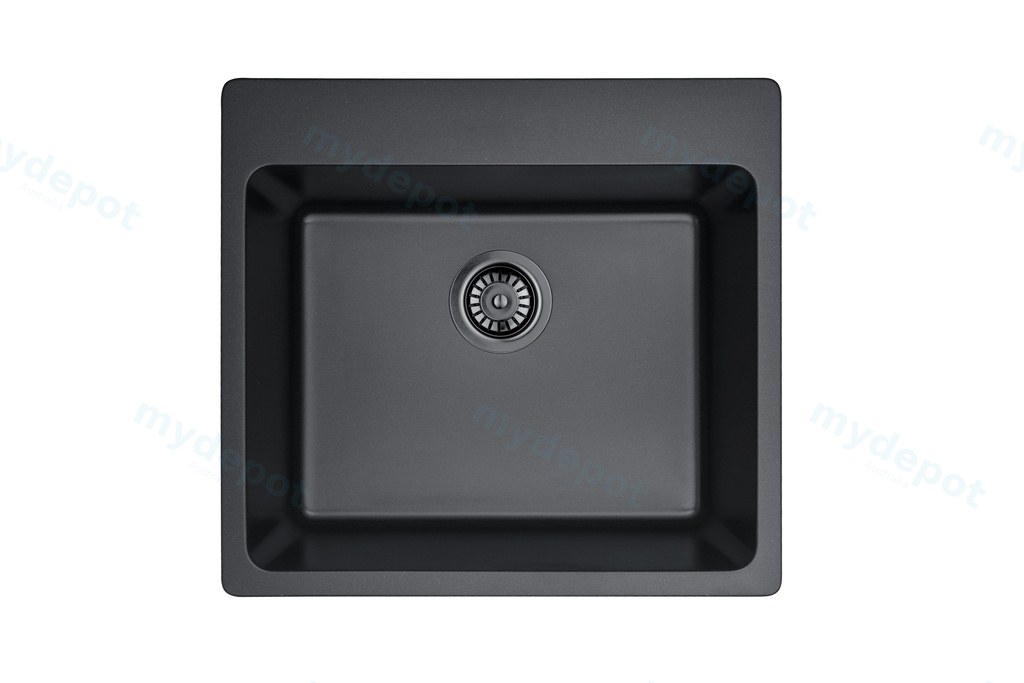 Size:550*510*235mm Bowl Size:499*398*235mm Matte Black Laufey Granite Laundry/Bar Sink