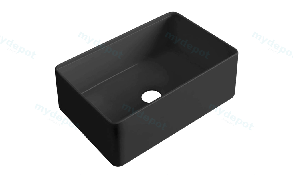 Size:760*459*254mm Bowl Size:724*423*232mm Matte Black Rocca Fine Fireclay Farm House Buttler Sink Single Bowl Grid And Waste Included