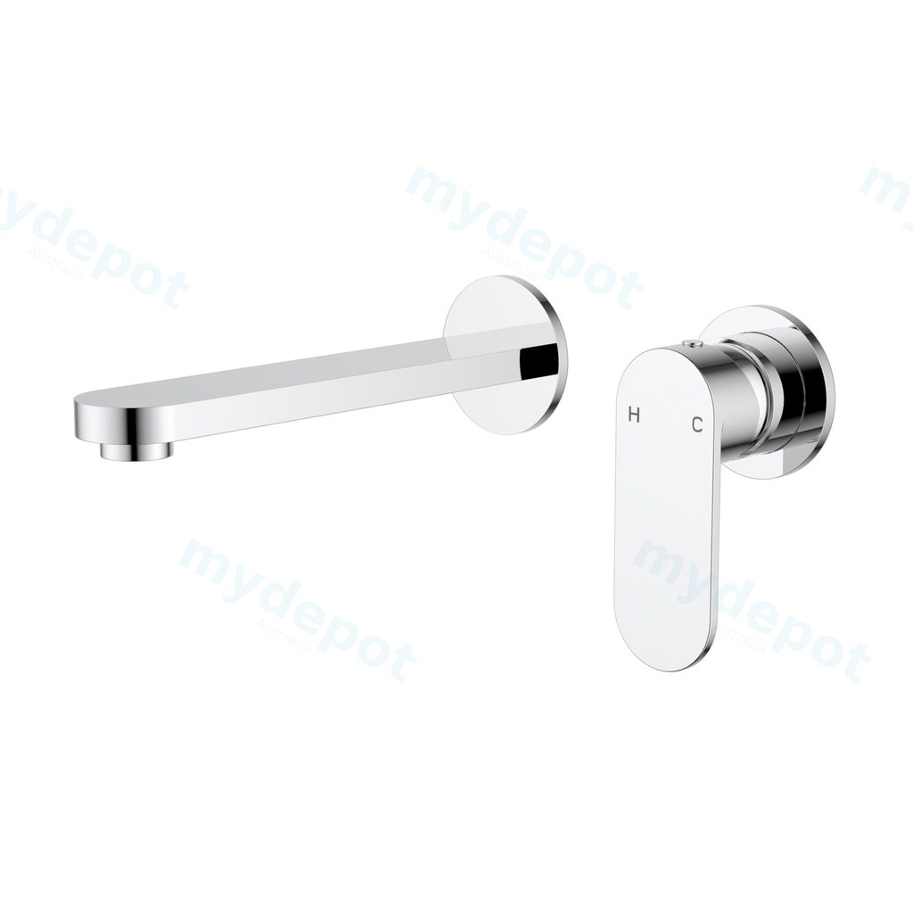 Sora SS Wall Basin Mixer Trim Kits With Separate Back Plate Chrome