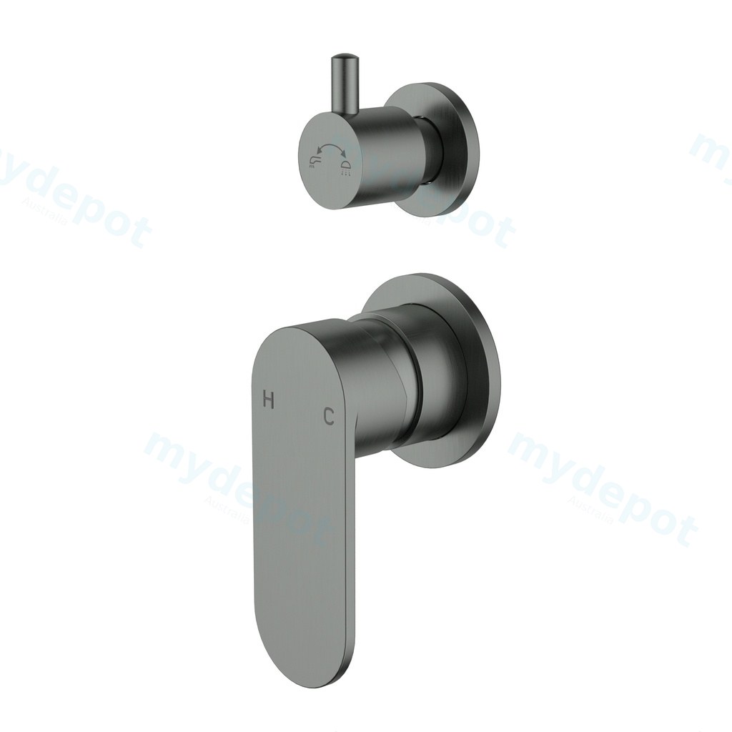 Sora SS Wall Diverter Mixer Trim Kits Gun Metal