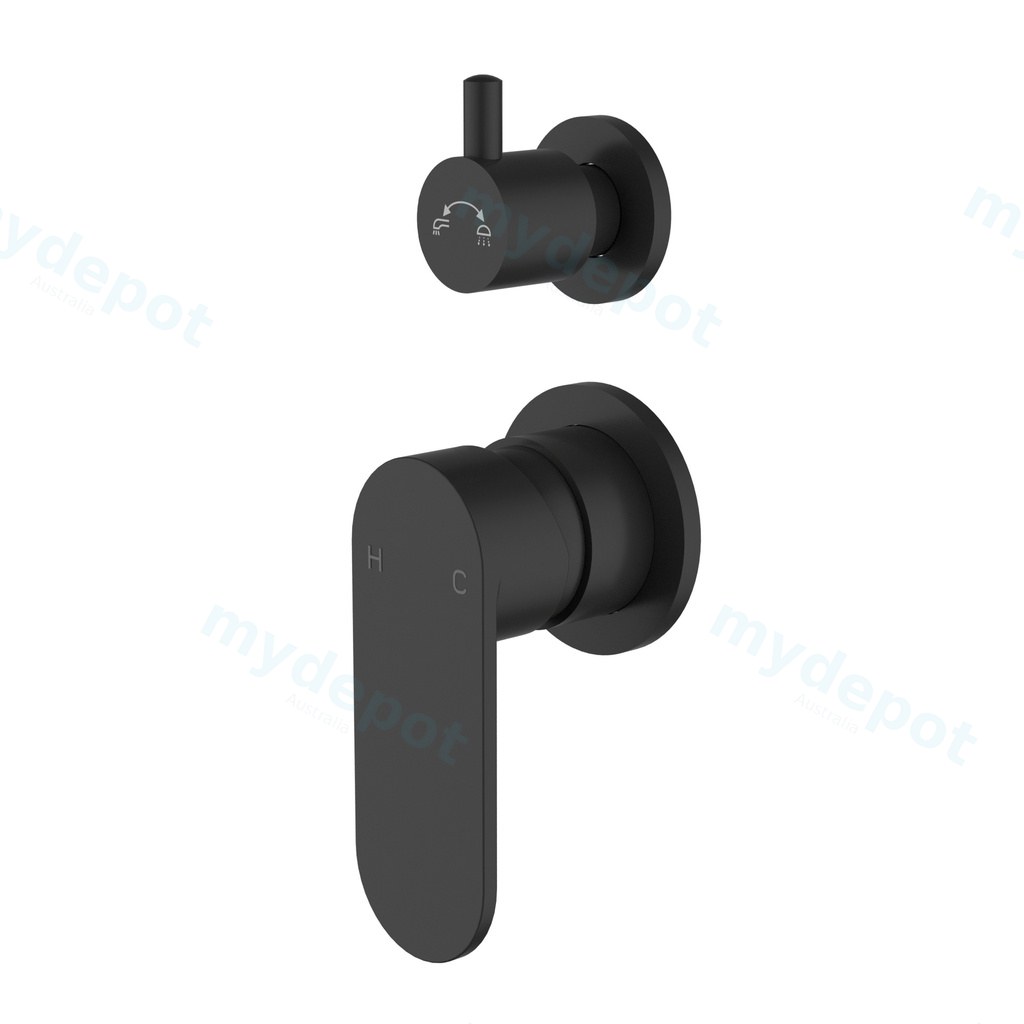 [44884] Sora SS Wall Diverter Mixer Trim Kits Matt Black