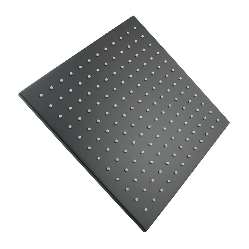 [40299] Square Black Brass Rainfall Shower Head 250mm