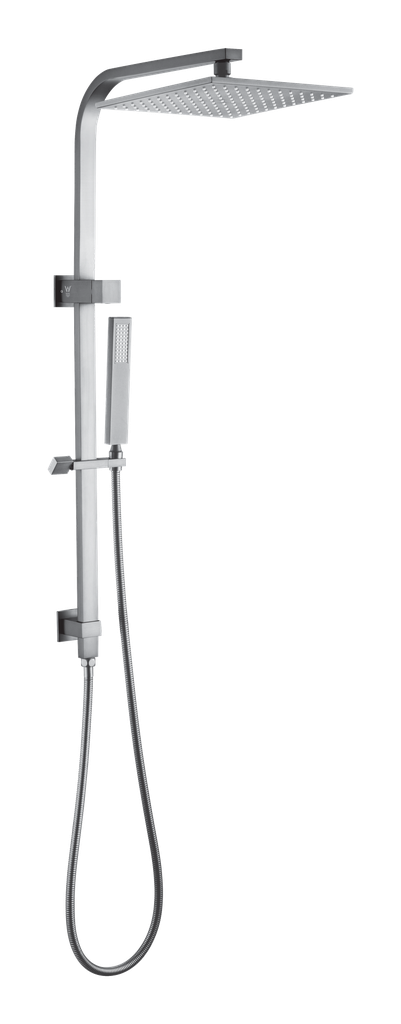 [40270] Square Brushed Nickel Shower Station without Shower Head and Handheld Shower