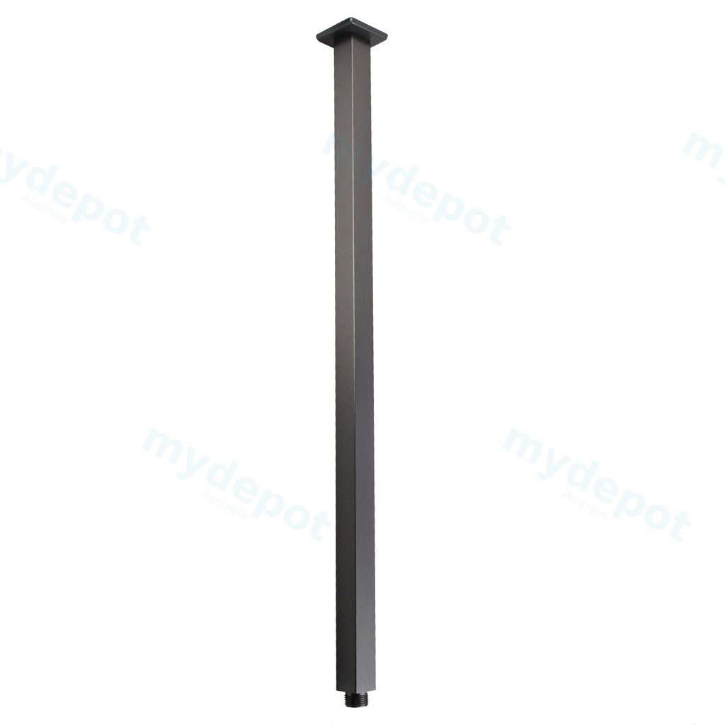 Square Gun Metal Grey Ceiling Shower Arm 600mm