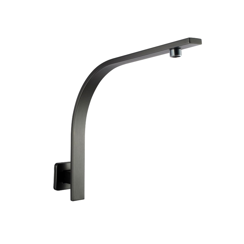 [40332] Square Gun Metal Grey Gooseneck Wall Shower Arm