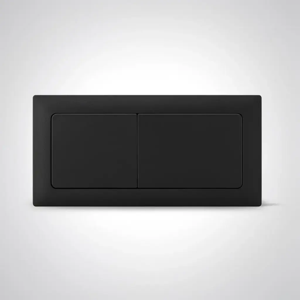 [56284] Square Press Button Matt Black