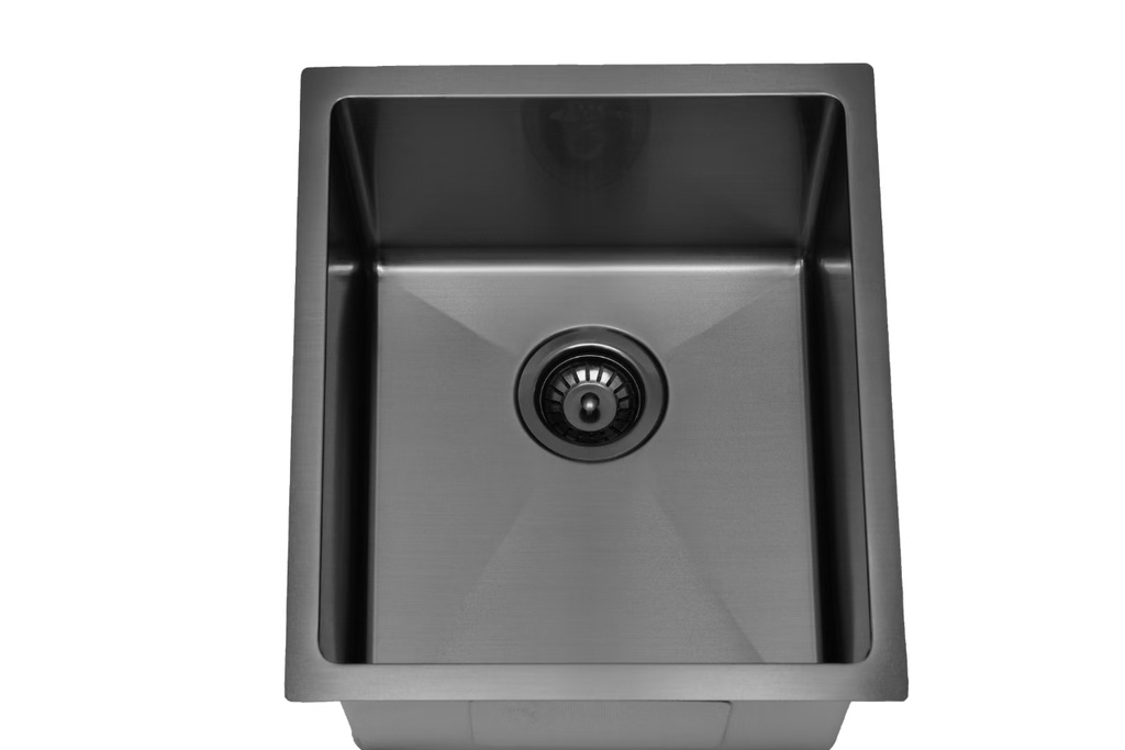 Eden Single Bowl Sink 340 x 400mm Undermount Sink (304 Stainless Steel)-Gun Metal