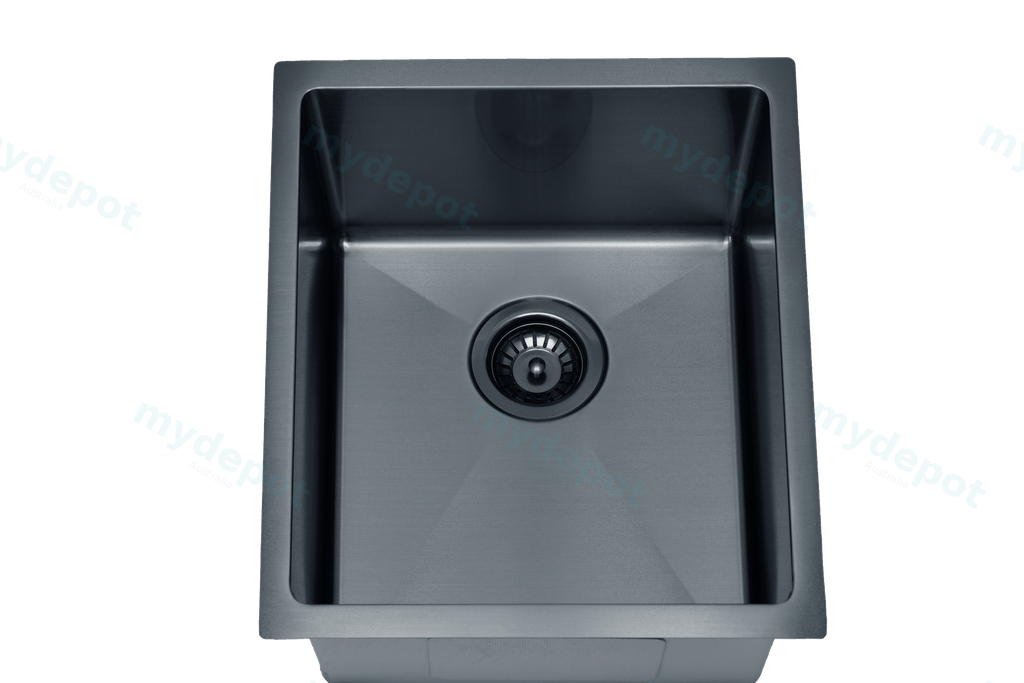 [44388] Eden Single Bowl Sink 340 x 400mm Undermount Sink (304 Stainless Steel)-Matt Black