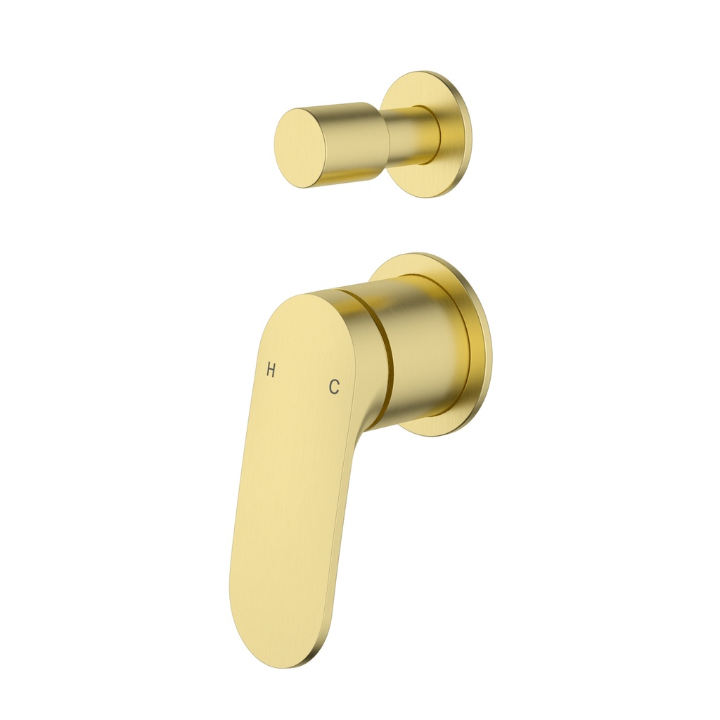 [44799] Sulu II Wall Diverter Mixer Trim Kits With Separate Cover Plate Brushed Gold