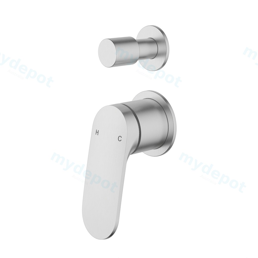 Sulu II Wall Diverter Mixer Trim Kits With Separate Cover Plate Brushed Nickel