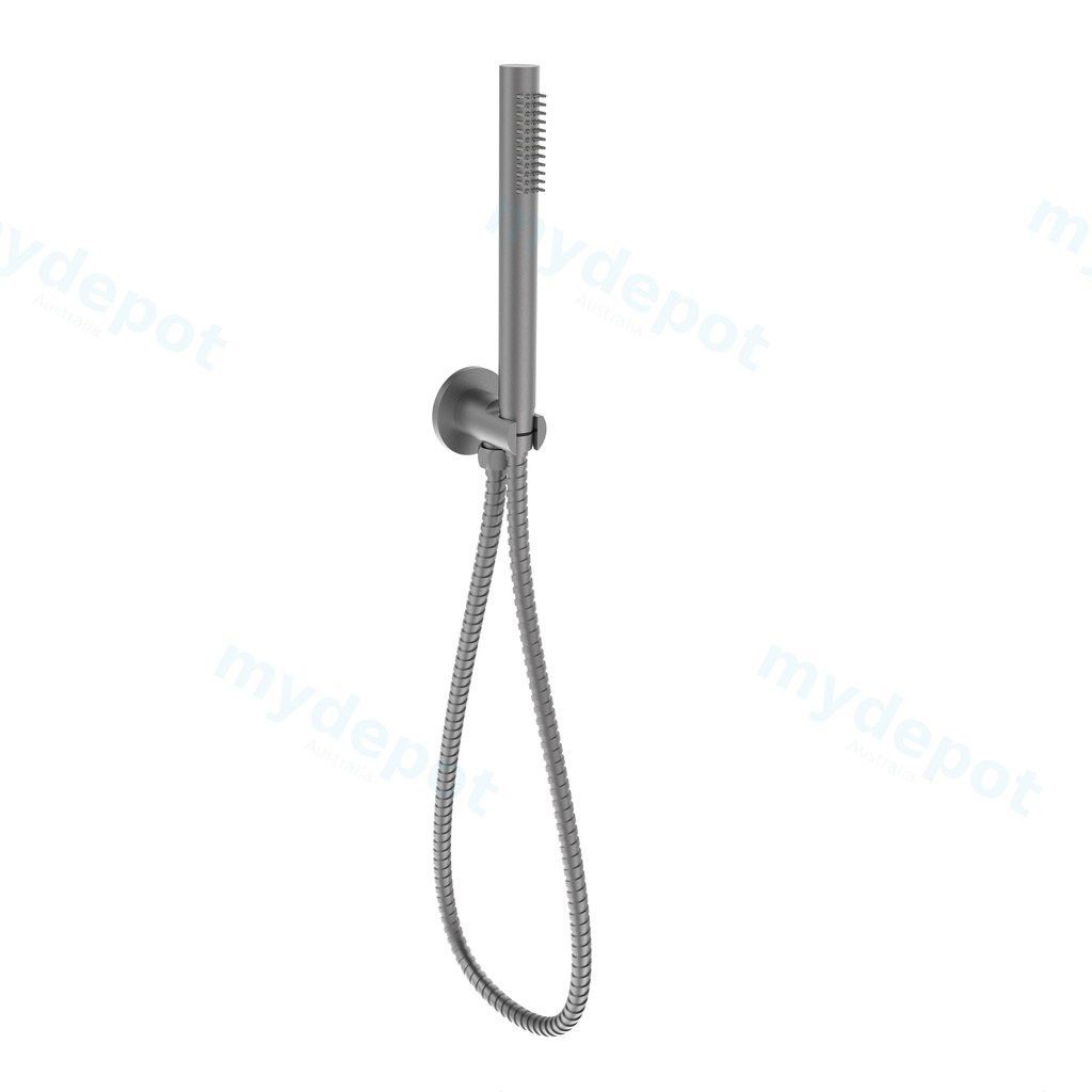Tube Hand Shower On Wall Outlet Bracket  Gun Metal