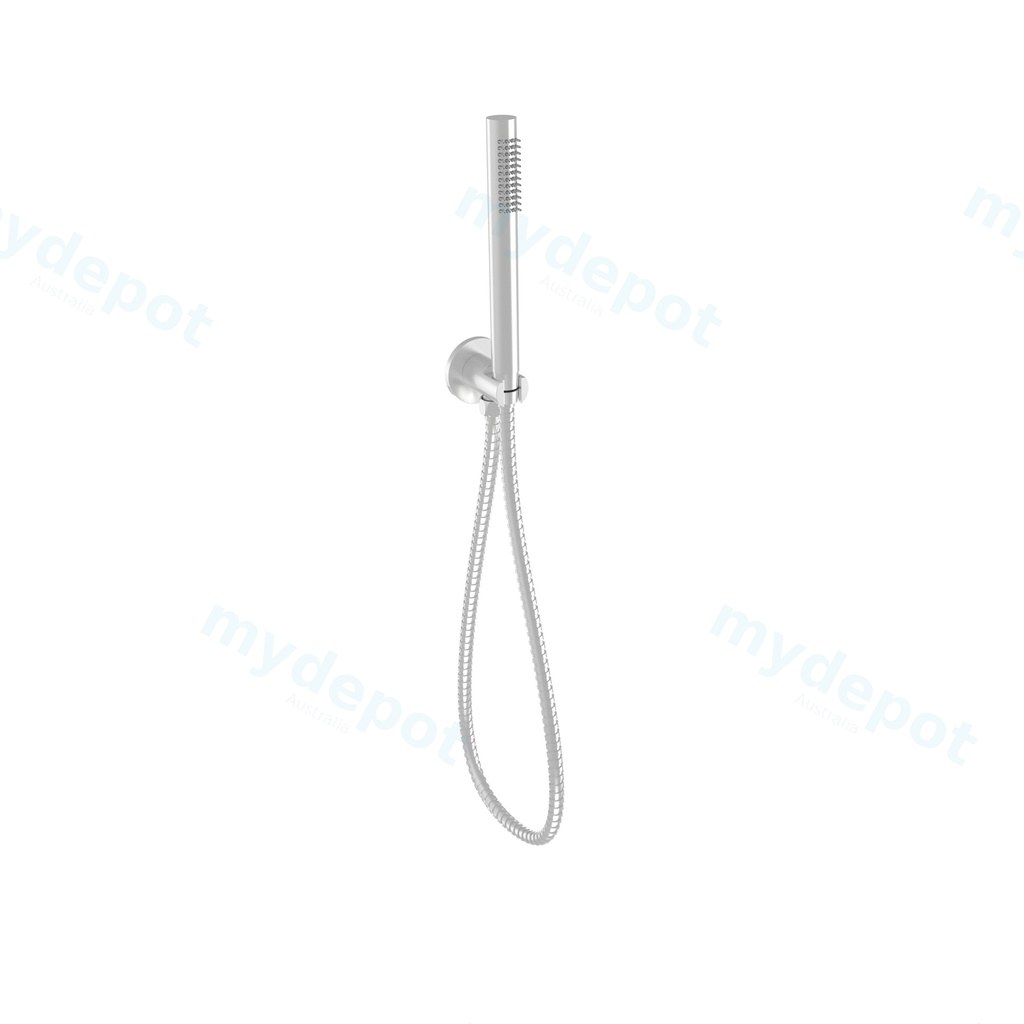 Tube Hand Shower On Wall Outlet Bracket Brushed Nickel