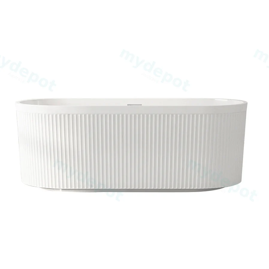 Tyler Series 1500x750x580mm Gloss White Freestanding Bathtub With Overlow
