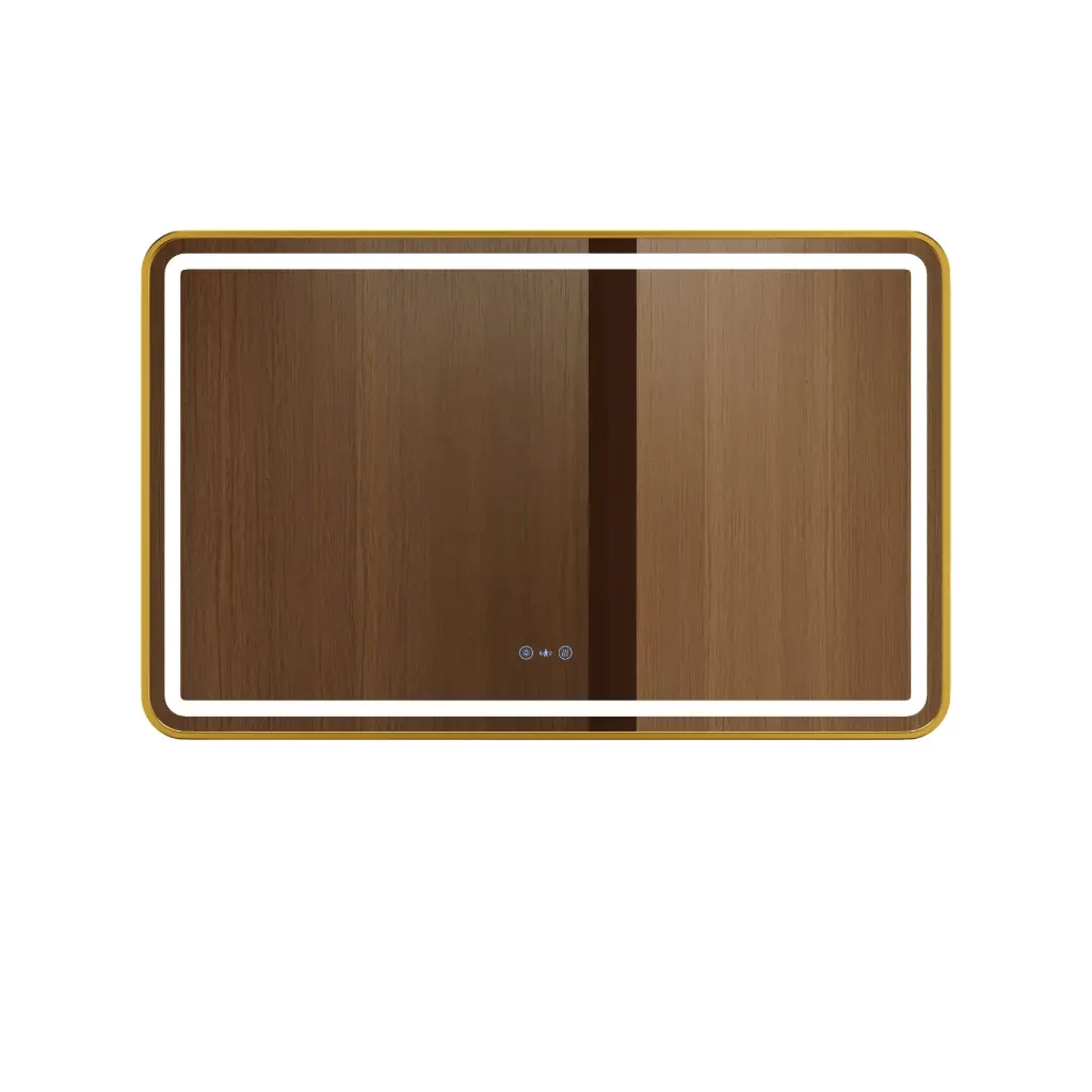 [50647] Venus Series 1200x750x45mm Brushed Gold Square LED Mirror