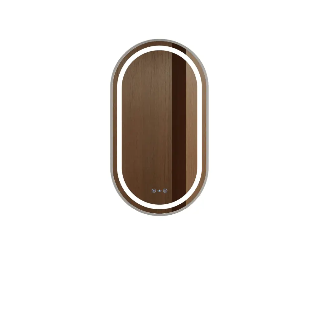 [50660] Venus Series 500x900x35mm Brushed Nickel Oval LED Mirror