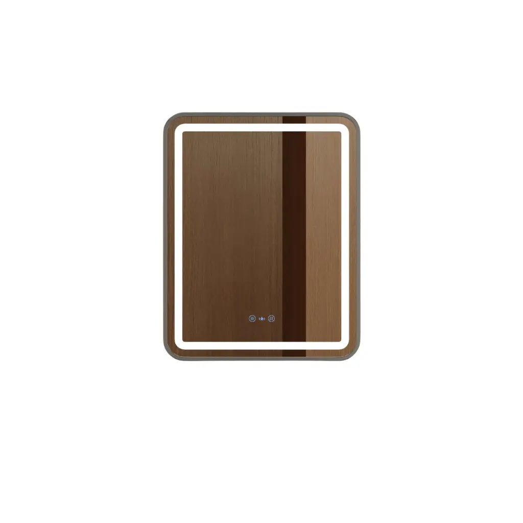 [50641] Venus Series 600x750x35mm Gun Metal Square LED Mirror