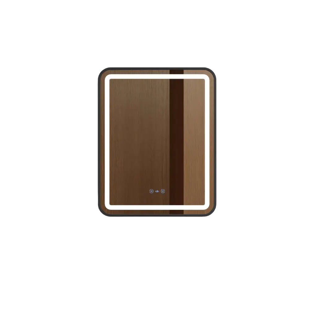 Venus Series 600x750x35mm Matt Black Square LED Mirror