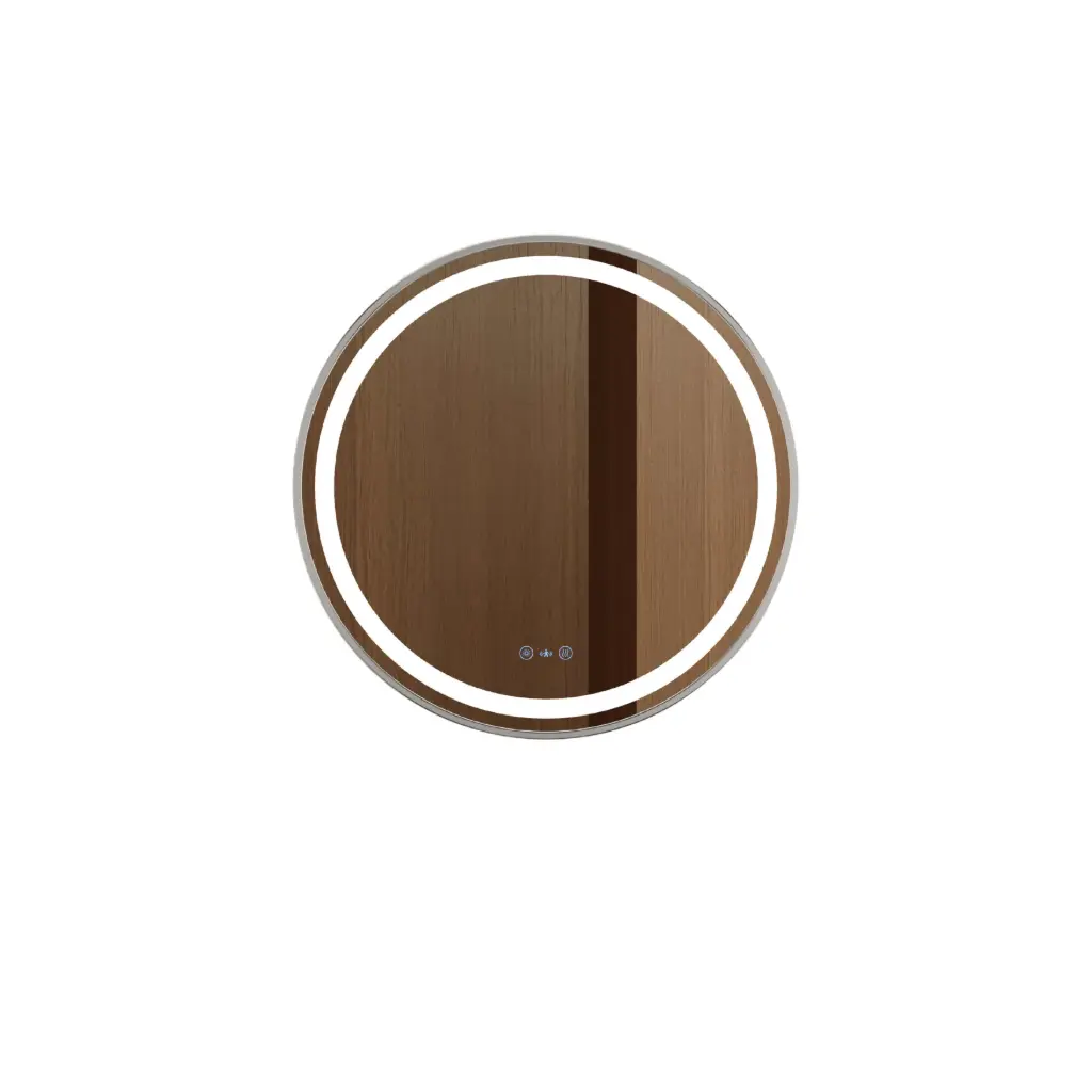 Venus Series 900x900x35mm Brushed Nickel Round LED Mirror