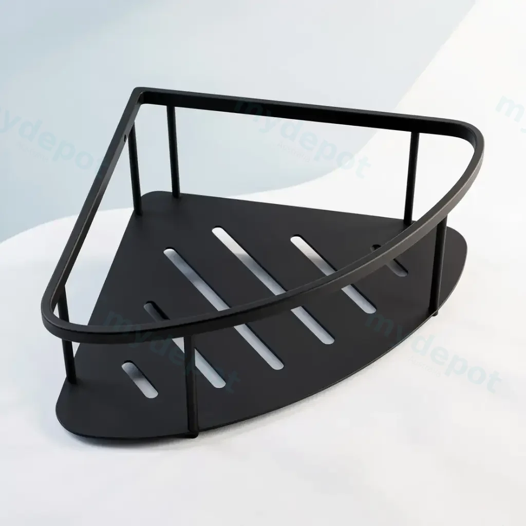 [40213] Vog Matte Black Stainless Steel Shower Shelf