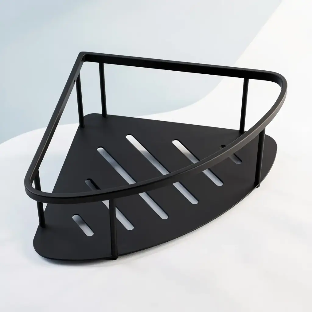 [40213] Vog Matte Black Stainless Steel Shower Shelf