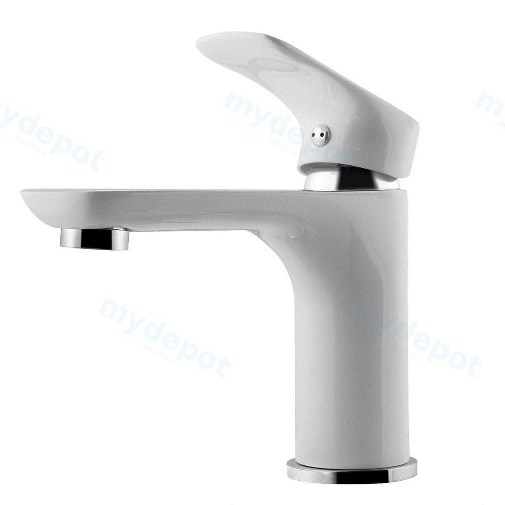[41122] Vog White and Chrome Basin Mixer