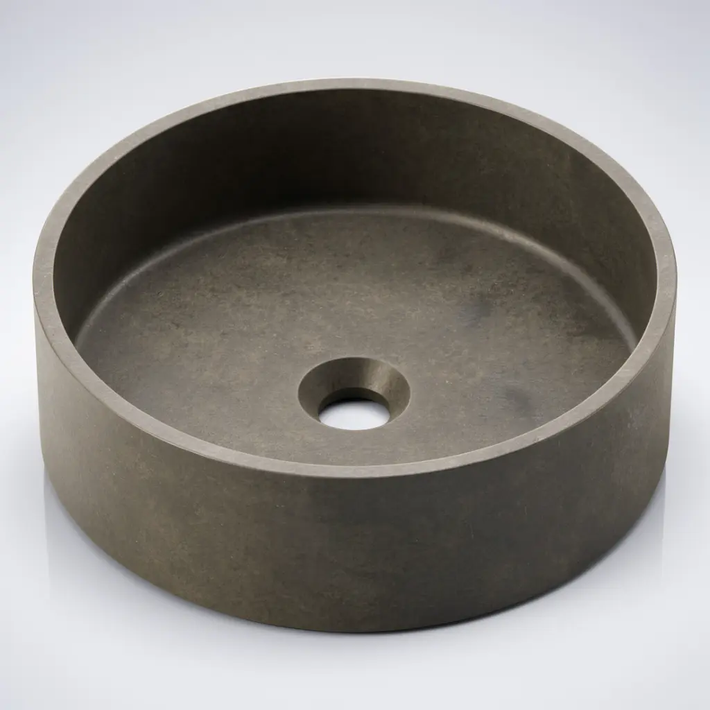 [43354] Zale Concrete Round Basin Grey 390 x 120 NTH(Dark Grey)