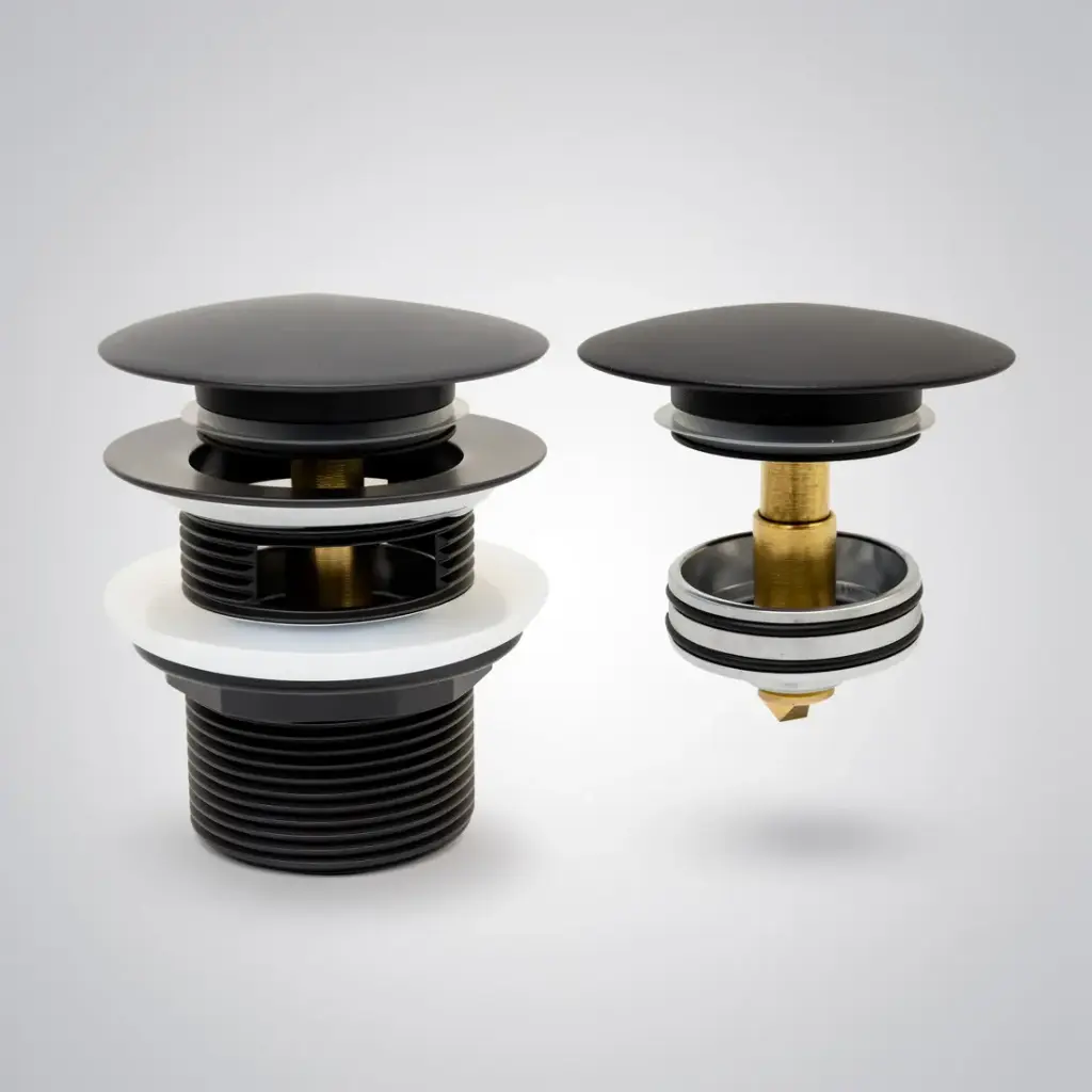 40mm Matte Black Pop-Up Waste With Overflow