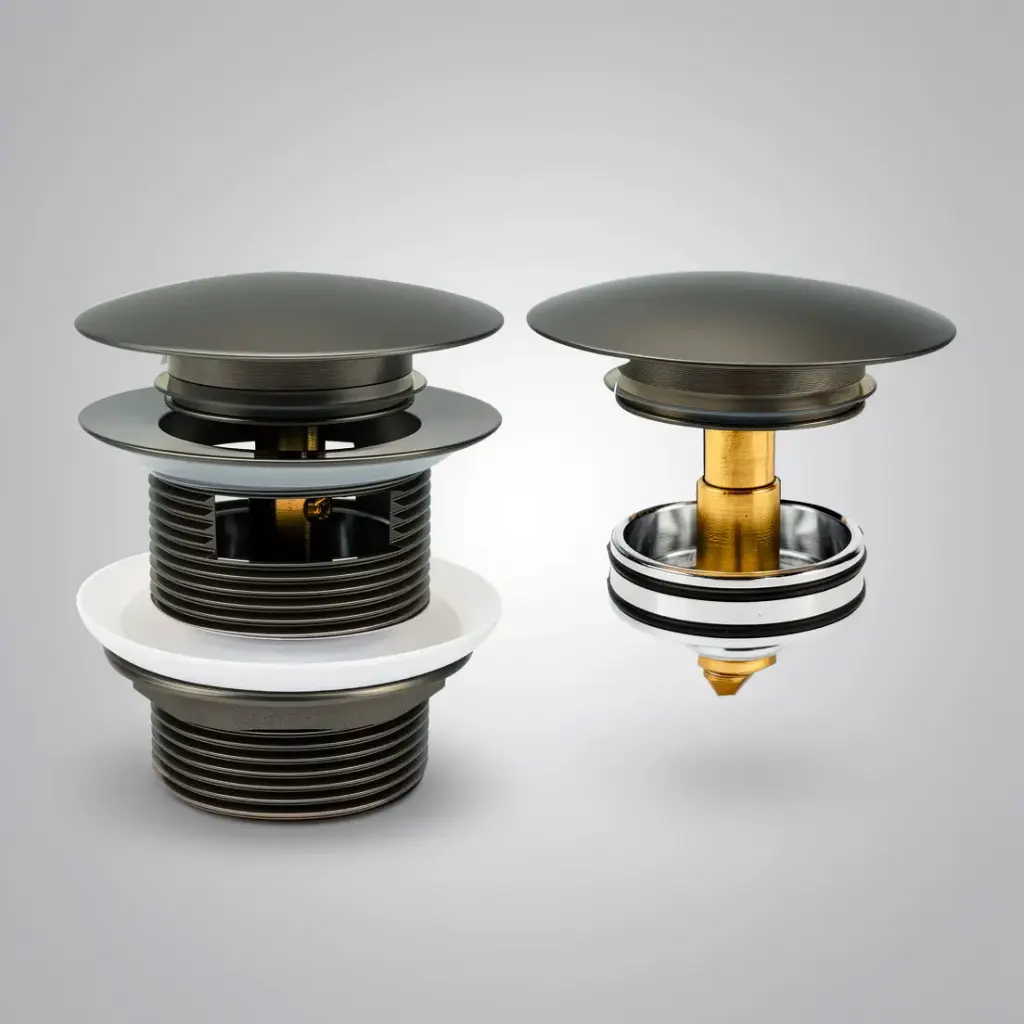 40mm Brushed Gun Metal Pop-Up Waste With Overflow