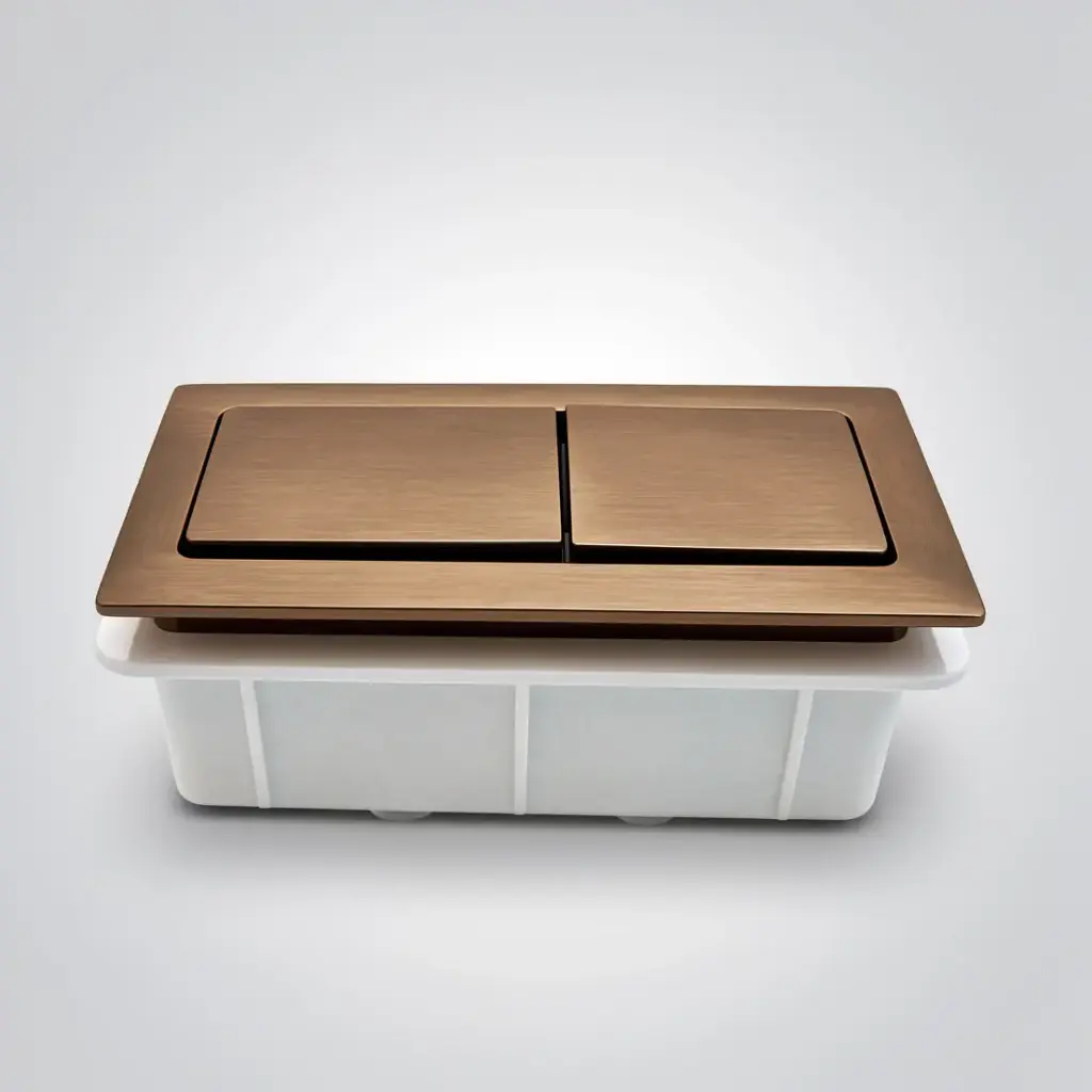 [56917] Cistern Square Press Button Brushed Copper