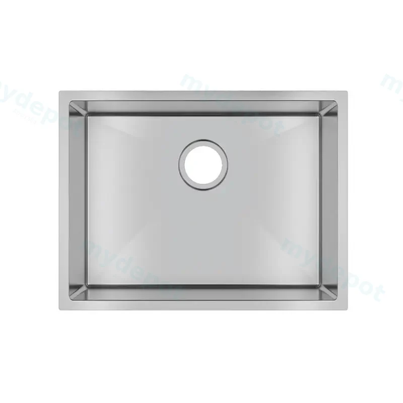 (C-600D)Round Corner Chrome Stainless Steel Handmade Single Bowl Kitchen Sink 600*450*300mm