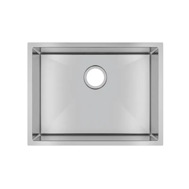 [41525] (C-600D)Round Corner Chrome Stainless Steel Handmade Single Bowl Kitchen Sink 600*450*300mm