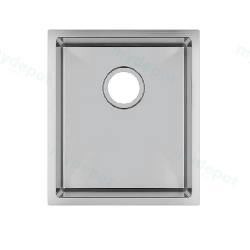 (C-390)Round Corner Chrome Stainless Steel Handmade Single Bowl Kitchen Sink 390*450*215mm